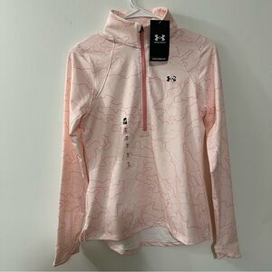 Under Armour ColdGear 1/2 Zip Pullover Sweater Pink Womens Small Topo Design New